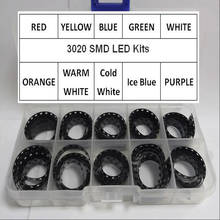 1000Pcs 10Colors*100Pcs 3020 Red Green Blue White Yellow Warm Orange Ice Cold Purple SMD LED Diode Kit Set 2024 - buy cheap
