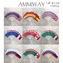 Ammiway 14x21cm 10 pçs americano estados unidos eua espanha reino unido frança canadá itália rússia méxico eslovénia mão bandeiras 2024 - compre barato