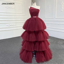 J67147 janceber красные платья для выпускного вечера 2020 многоярусные вечерние платья без рукавов с поясом с открытой спиной Vestido De Graduacion свающее платье 2024 - купить недорого