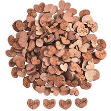 Mini Corazón de amor de madera para decoración del hogar, accesorios de manualidades artesanales para álbum de recortes, fiesta de boda, 100 piezas 2024 - compra barato