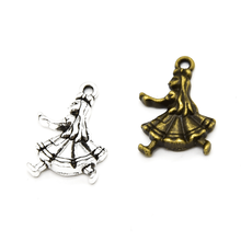 20pcs Wholesale Two Color Little Girl Charms Zinc Alloy Metal Pendants For DIY Handmade Jewelry Accessories Making 19*12mm 2024 - buy cheap