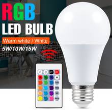 Умные Светодиодные лампы E27, светодиодная RGB лампа с регулируемой яркостью, 220 В, 5 Вт, 10 Вт, 15 Вт, RGBWW, волшебная лампа RGBW, 110 В, умная лампа 85-265 в 2024 - купить недорого