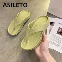 ASILETO Women Pinch Flip Flops Anti Slip Men Beach Slippers Home Shoes New Indoor Soft Bottom Mute Couple's Sandals Simple 2024 - buy cheap