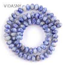 Natural Stone Blue Spot Jaspers Rondelle Beads For Jewelry Making 4 6 8mm Abacus Spacer Loose Beads Diy Necklace Bracelet 15'' 2024 - buy cheap
