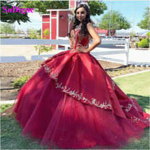 SoDigne Quinceanera Dresses V-neck Lace Applique Sequin Pageant Gown Princess Sweet 16 Dress Plus Size Puffy Ball Gown 2024 - buy cheap