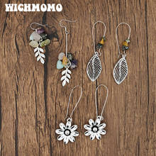 WICHMOMO Retro Zinc Alloy Cute Flower Leaves Natural Stone Earrings Women's Accessories Gifts EST023 2024 - buy cheap