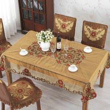 Luxury European Organza Embroidery Lace Tablecloth Round or Square Dinning Table Cover Tea Table Cloth Gold Table Runner 2024 - buy cheap