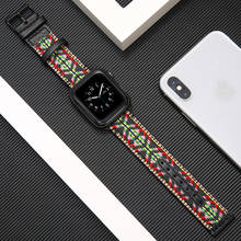 watch Accessories for apple watch band 38mm 40mm 42mm 44mm iwatch apple watch 6/5/4/3/2/SE bracelet Fabric&Genuine Leather belt 2024 - buy cheap