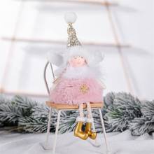 Colgante de felpa para árbol de Navidad, adorno de pluma de felpa para decoración del hogar, lindo Ángel, superventas 2024 - compra barato