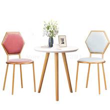 Cadeira de vestir dourada moderna simples, veludo de volta, banqueta de unhas, café, leite, chá, cadeira de ferro de lazer, cadeira de jantar nórdica 2024 - compre barato