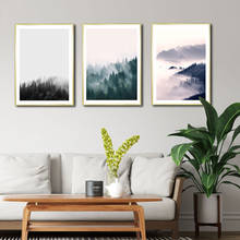 Niebla Bosque Lámina Rock Mountains Paisaje Poster Sunrise Lienzo Pintura Fotografía Arte de la pared Imágenes para la sala de estar Decoración moderna del hogar en la pared 2024 - compra barato