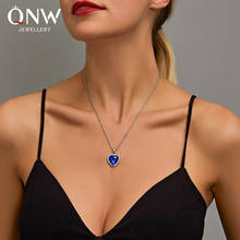 Женская и женская пара, романтичное простое ожерелье с металлическим кулоном в форме синего сердца, 2020 2024 - купить недорого