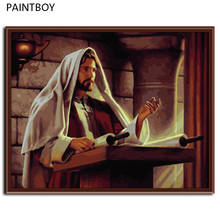 New Frameless Wall Art Pictures Painting By Numbers DIY Oil Painting On Canvas Church Decor Of Figure Painting Of Jesus G024 2024 - buy cheap