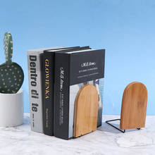 1Pcs Metal Wooden Bookends Book Support Stand Desk Organizer Storage Holder Shelf Natural Bamboo Office Home Bookends 2024 - buy cheap