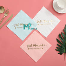 16pcs Foil Gold Disposable Napkins Just Married Letter Valentine Paper Napkin For Wedding Engagement Anniversary Party Supplies 2024 - buy cheap