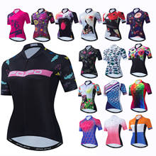 Camisas de ciclismo de verão femininas, manga curta, roupas de ciclismo, mountain bike, secagem rápida, top, 2021 2024 - compre barato