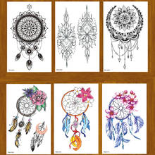 Dreamcatcher/Feather/lotus Flower Temporary Tattoo Stickers Tatoo Men henna Tatoo body art tattoo Waterproof temporary tattoos 2024 - buy cheap