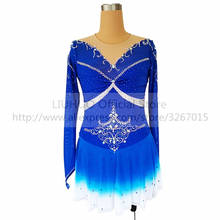 LIUHUO-leotardo de gimnasia rítmica para mujer y niña, leotardo de competición azul, vestido de patinaje sobre hielo para baile 2024 - compra barato