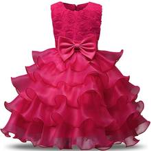 Cute Girl Dress Flower Tulle tutu Lace Ball Gown Kids Formal Party Clothing Infant Baby Girl Christening Gown Size 0-8 Years 2024 - buy cheap