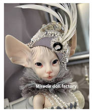 Muñeca BJD 1/-Cabeza de gato, muñeca articulada humanoide, ojos libres 2024 - compra barato