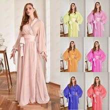 Silk Nightgdecorationown Ladies Women Sleeve Pajamas Sexy Lace Bathrobe Robe women' Dressing Gown Night Robe Sleepwear 2024 - buy cheap