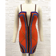 Высококачественное оранжевое Сверкающее мануальное платье с бисером, блестящее вискозное Бандажное платье, элегантное вечернее платье, Vestidos 2024 - купить недорого