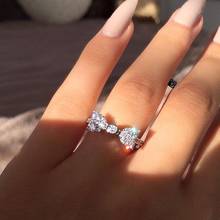 New Fashion Jewelry Elegant Bow Style Boutique Ring Girl's Sweet Zircon Ring Romantic Unique Engagement Wedding Ring 2024 - buy cheap