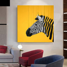 Animais pintura em tela abstrata zebra elefante arte cartazes e impressões para sala de estar moderna decoração da casa parede imagem sem moldura 2024 - compre barato