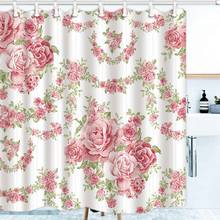 Shower Curtain Rose Digital printing Waterproof Bathroom Bath Shower Curtain Bathroom Curtains with 12pcs Hooks Polyester 2024 - buy cheap