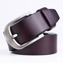 CROSSTEN-Cinturón de piel auténtica para hombre, cinturón con hebilla de Pin informal, diseño de ojal, capa superior Flexible de cuero de vaca 2024 - compra barato