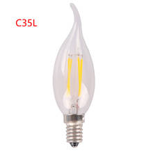 Lâmpada led c35 220v e14 e27 c35l, lâmpada regulável com base 4w 8w 12w, para economia de energia, filamento da vela, luz fria 2024 - compre barato