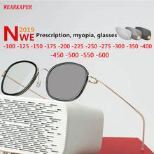 B Titanium  Sun Photochromic Myopia Glasses Men Vintage Round Prescription Eyeglasses Women Myopia Acetate Spectacles Eyewear 2024 - buy cheap