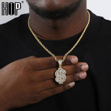 Hip Hop Iced Out Bling Cubic Zirconia US Dollar Necklaces & Pendants For Men Rapper Jewelry With Solid Back 2024 - buy cheap