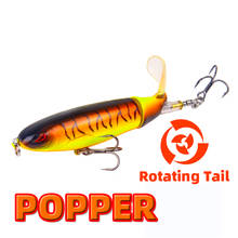 10 cores 10cm/14cm 13g/15g/35g rotativa cauda popper topo-água artificial isca de pesca duro conjunto equipamento equipamento pesca 2024 - compre barato