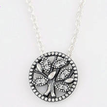 Collar de árbol de la vida con cristal para mujer, colgante de plata de ley 925 Original, regalo de boda, joyería Pandora Diy 2024 - compra barato