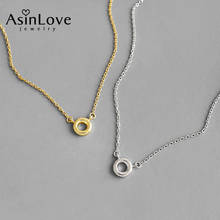 AsinLove 925 Sterling Silver Geometric Circle Pendant Necklace Minimalist INS Style 18K Gold Round Necklaces for Women Jewelry 2024 - buy cheap