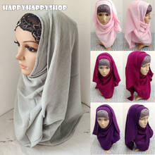 Women Soft Plain Long Scarf Shawls Warm Pashmina Muslim Islamic Solid Color Hijab Turban Headwrap Scarves Arab Shayla 180cm*60cm 2024 - buy cheap