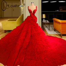 9 Styles Red Long Mermaid Evening Dresses 2021 Evening Formal Prom Party Gowns Custom Made Rebes De Soiree 2024 - buy cheap