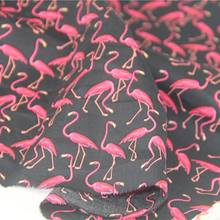 Combed Cotton Poplin Cartoon Black Pink Flamingo Fine Fabric for Spring Summer Dress Blouse Shirt Quilt Patchwork Craft Decor 2024 - buy cheap