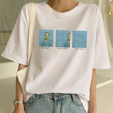Camiseta de Van Gogh para mujer, remera Ullzang de estética de los años 90, camiseta Harajuku Vintage, camisetas de moda de estilo coreano para mujer 2024 - compra barato