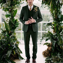 2020 Custom Coat Pant Design Green Wedding Prom Slim Fit Men Suit Groom Custom 3 pieces (Jacket+Pant+Vest) 2024 - buy cheap