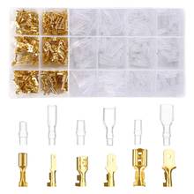 600Pcs/lot 2.8/4.8/6.3mm Female and male Crimp Terminal Connector Gold Brass/Silver Car Speaker Electric Wire Connectors Set 2024 - buy cheap