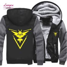 Luogen US Size Go Team Valor Mystic Instinct Cosplay Hoodie Jacket Hop Hip Hoodies Sweatshirts Men Thicken Zipper Coat 2024 - buy cheap
