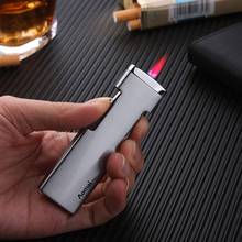 Metal Torch Turbo Lighter Ultra Thin Cigar Cigarettes Jet Gas Butane Lighters 1300C Windproof Lighter Side Ignition Gasoline 2024 - buy cheap