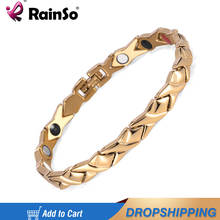 Женский браслет из нержавеющей стали Rainso, 4 элемента, на магнитной застежке-цепочке, с защитой от усталости, из нержавеющей стали, с золотым покрытием, на запястье, для ношения в руке, с цепочкой, 2019 2024 - купить недорого