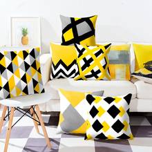 45*45cm Yellow Geometric Pillowcase Home Decorative Nordic Cushion Cover Sofa Pillow case Decor Marble Pillow Cover 2024 - buy cheap