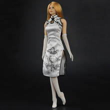 ZYTOYS ZY5013 1/6 Scale Woman Figure Clothes White Dragon Pattern Cheongsam Costume Accessories for 12inch Female Action Figure 2024 - buy cheap