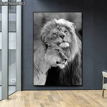 Imágenes artísticas de animales, lienzo de pintura de Leones salvajes africanos, póster de Leones e impresiones de pared realistas para sala de estar 2024 - compra barato