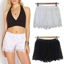 Hot Sell Fashion Women Lace Black White Casual High Waist Shorts Lady Sexy Floral Elastic Waist Shorts 2024 - buy cheap