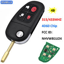 4 Button Flip Remote Car Key 315Mhz 433Mhz 4D60 Chip for Jaguar X-Type S-Type 1999-2009 XJ XJR 2002-2008 NHVWB1U24 FO21 Blade 2024 - buy cheap